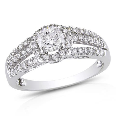 Diamond Split-Shank Engagement Ring 14k