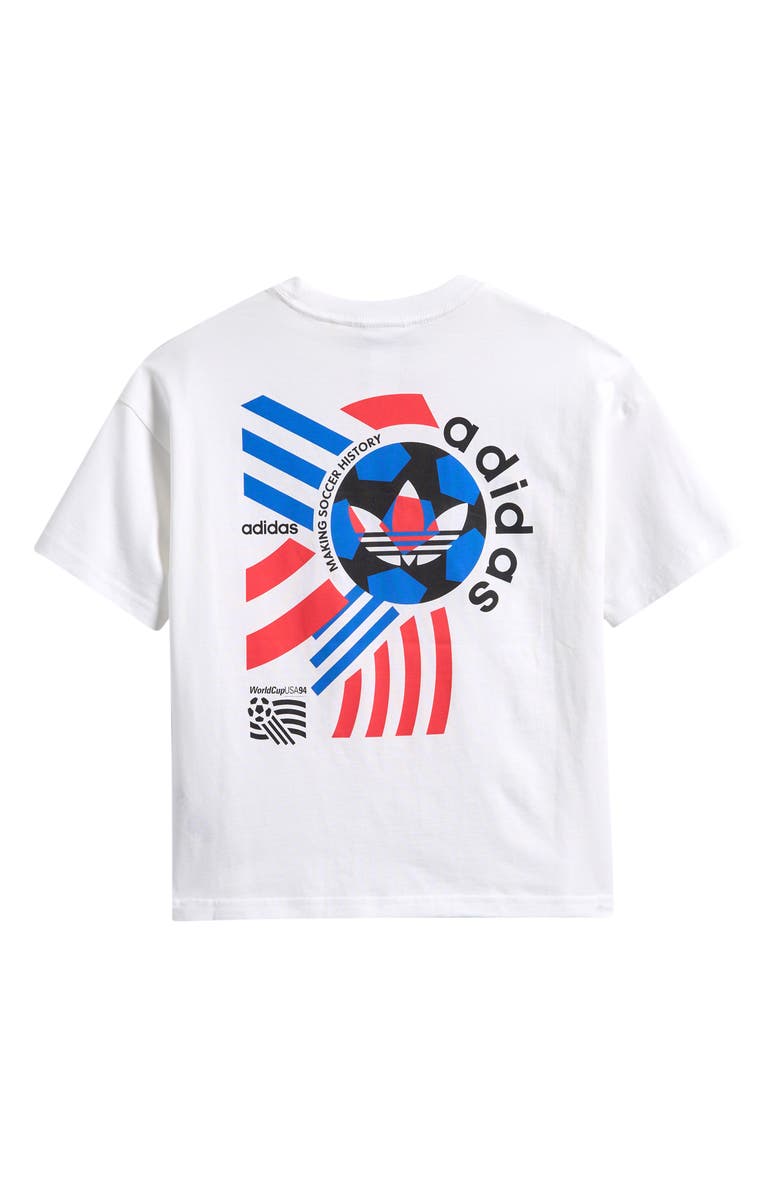 adidas Originals Kids' World Cup Poster Cotton Graphic T-Shirt, Alternate, color, White