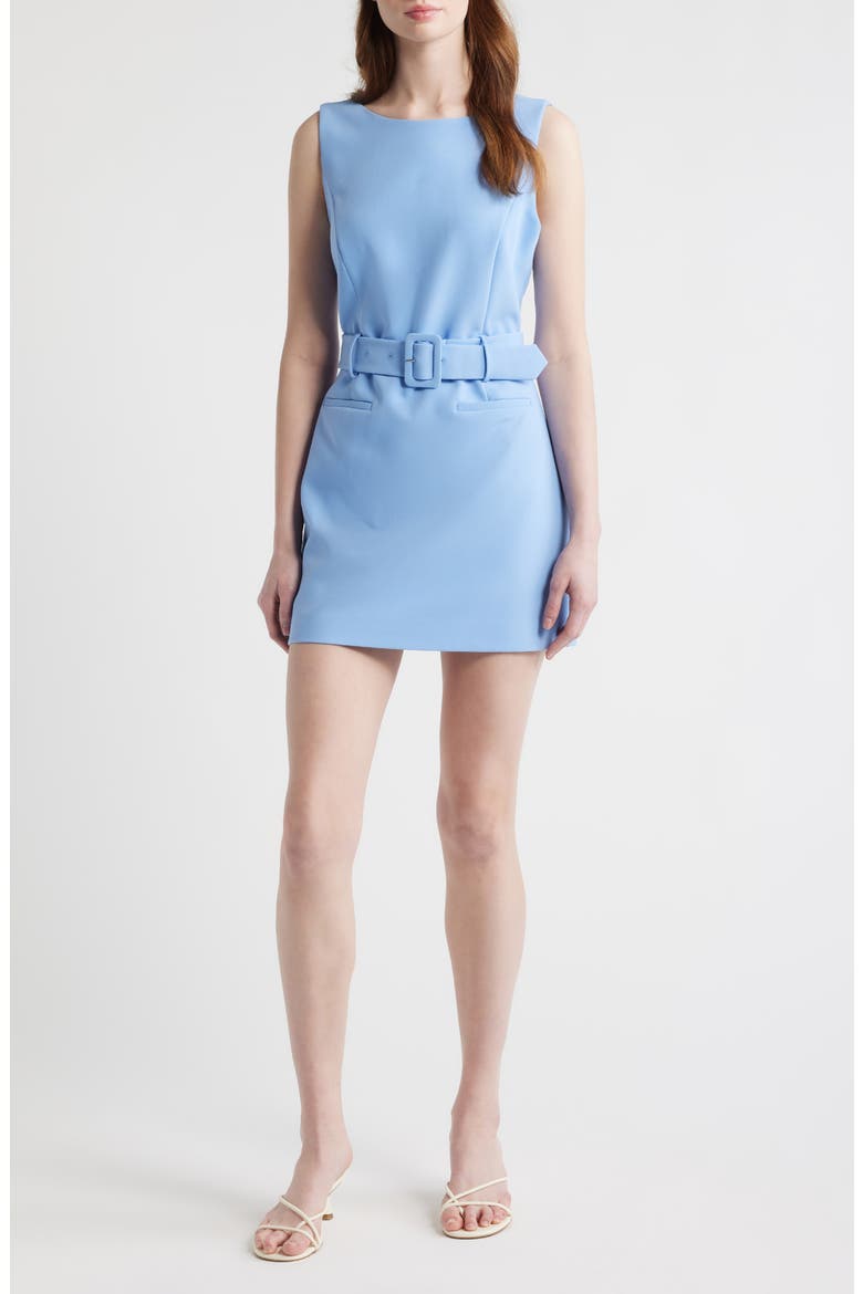 Pleated Sleeveless Sateen Midi Dress, Alternate, color, MARINE