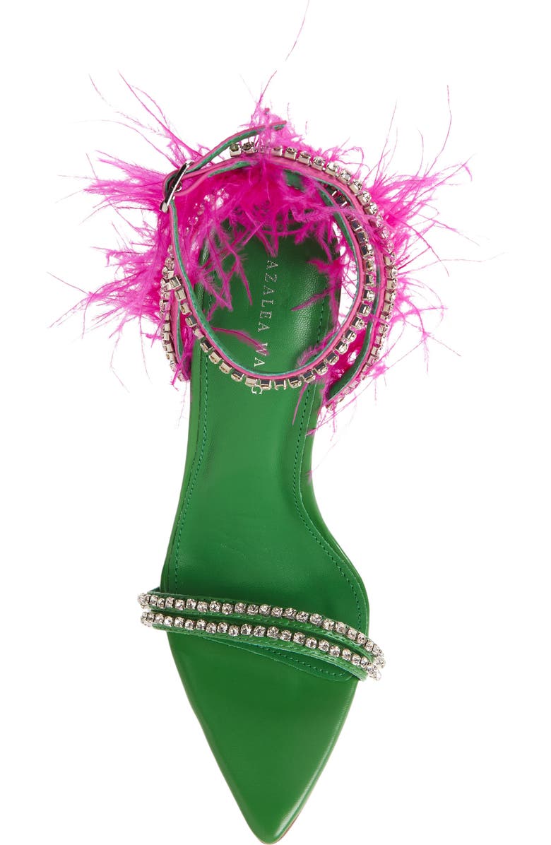 AZALEA WANG Ella Ostrich Feather Sandal, Alternate, color,