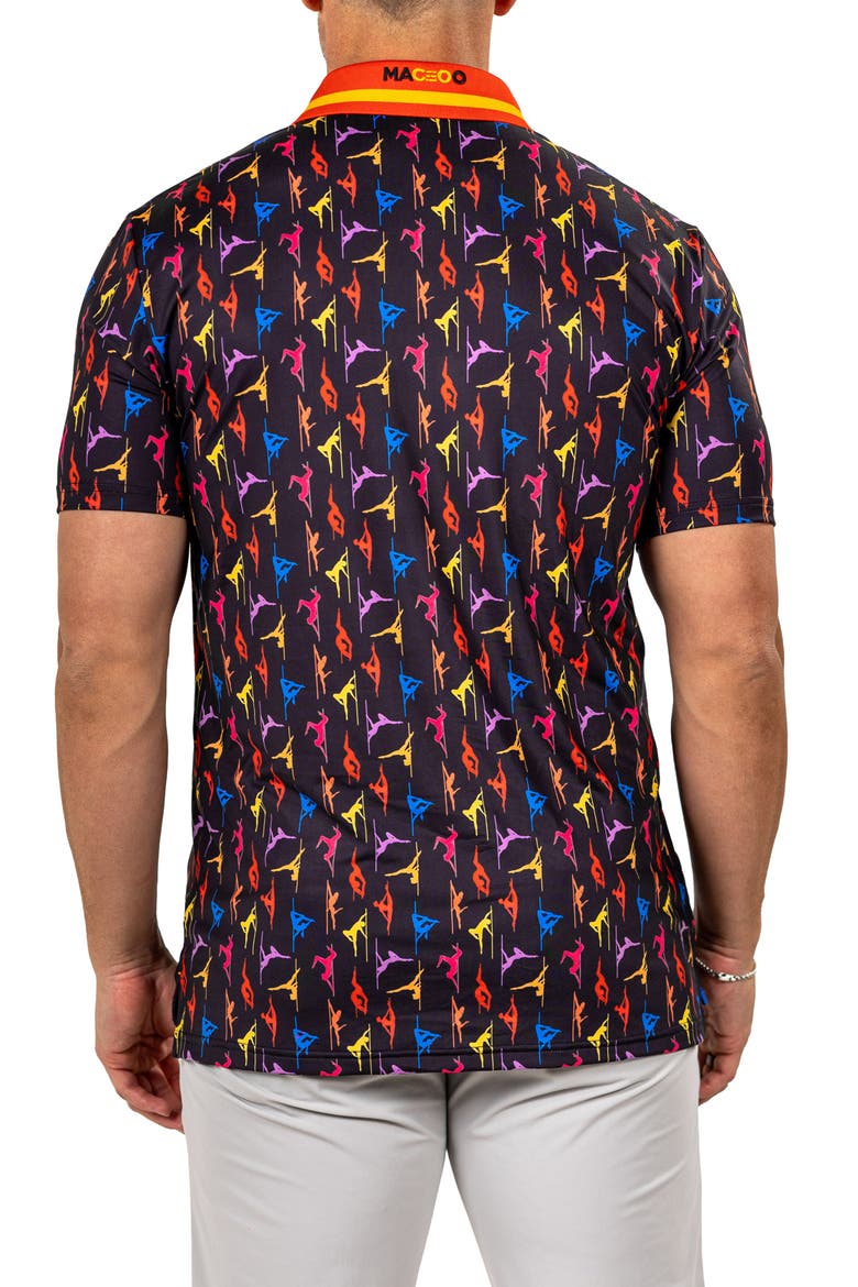 Martyr Print Golf Polo, Alternate, color, BLACK