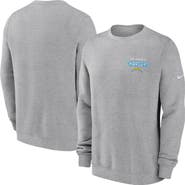 Nike Men's Nike Heather Gray Los Angeles Chargers Primetime Club Fleece Pullover Sweatshirt