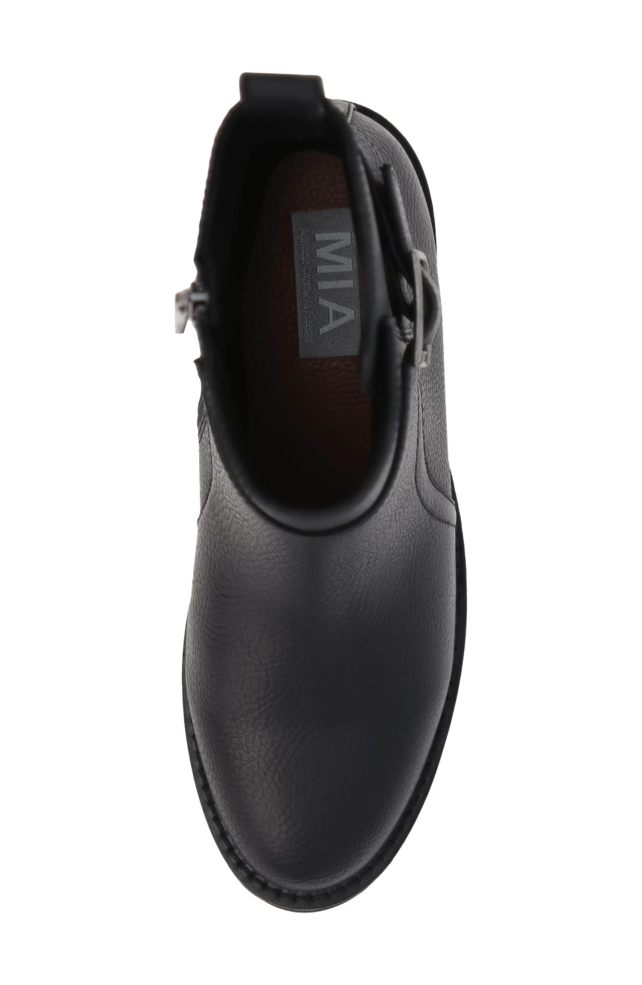 Desmond Faux Leather Bootie, Alternate, color, BLACK