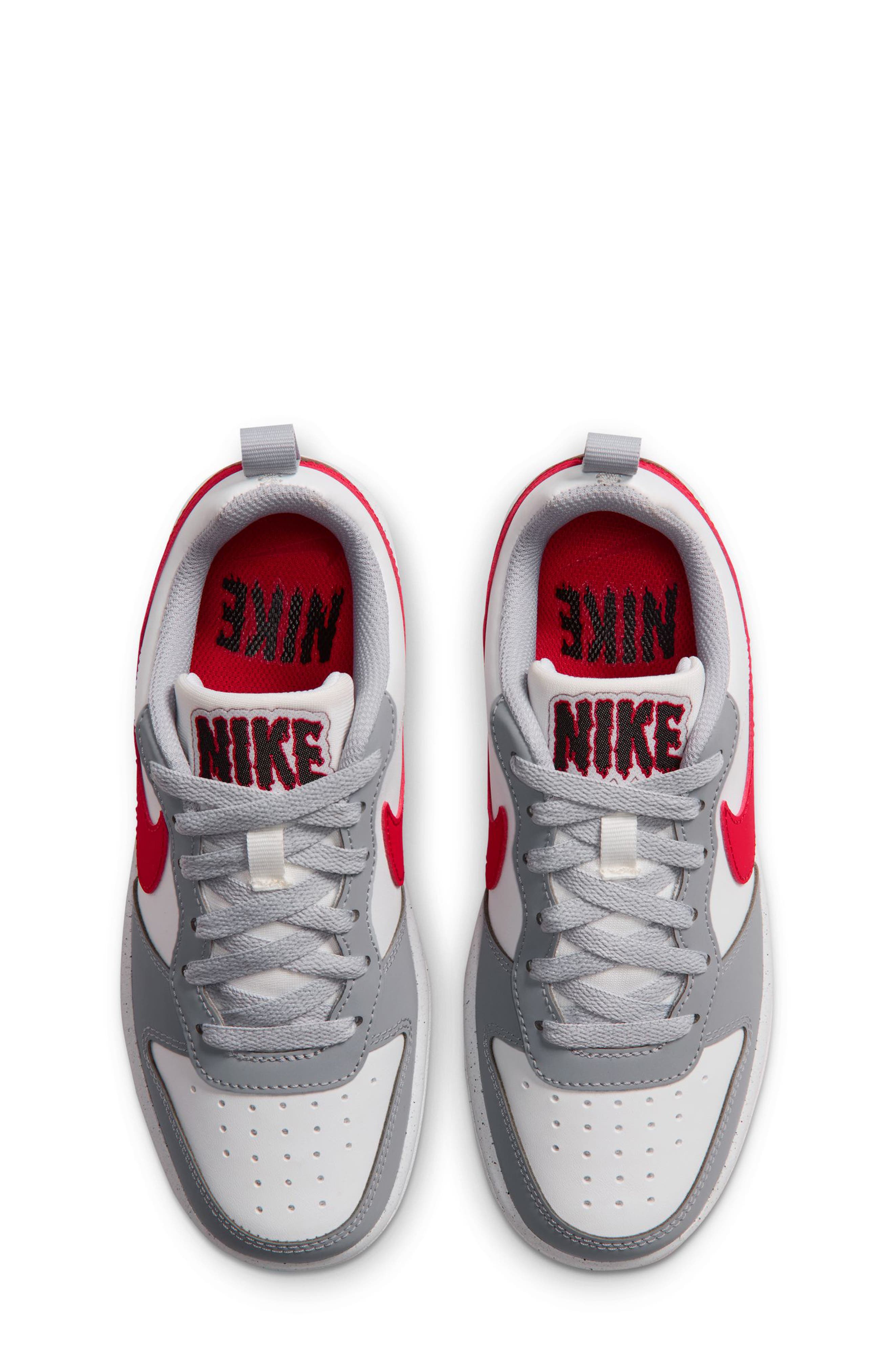 Kids' Court Borough Low Faux Leather Sneaker, Alternate, color, WHITE/ RED/ WOLF GREY