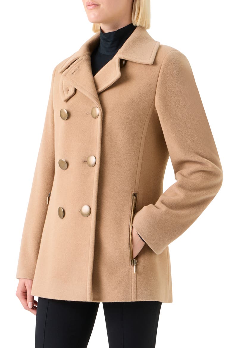 Wool Blend Peacoat, Alternate, color, MALT
