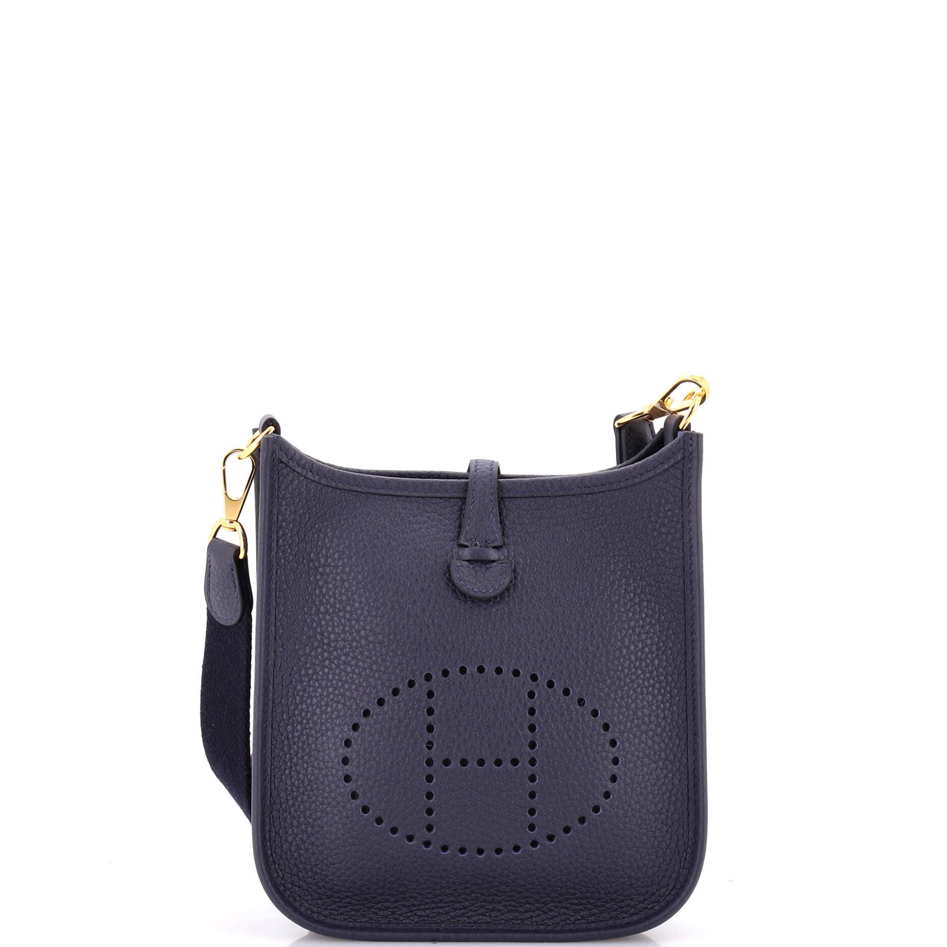 Pre-Owned Hermes Evelyne Bag Gen III Clemence TPM, Main, color, Bleu Nuit