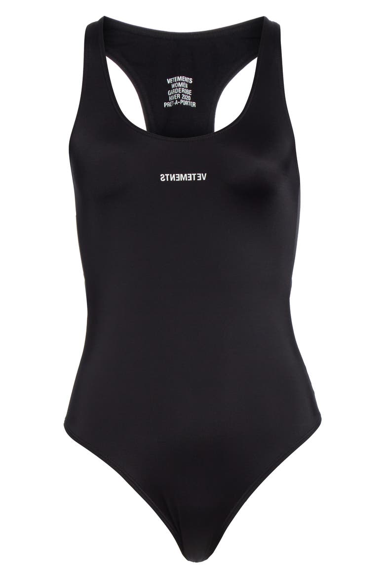 Logo Swimsuit, Alternate, color, BLACK
