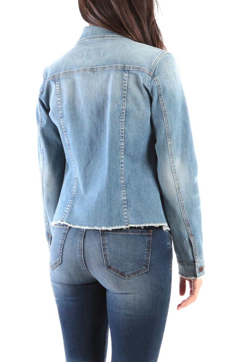 Arielle Frayed Denim Jacket, Alternate, color, PROCESS