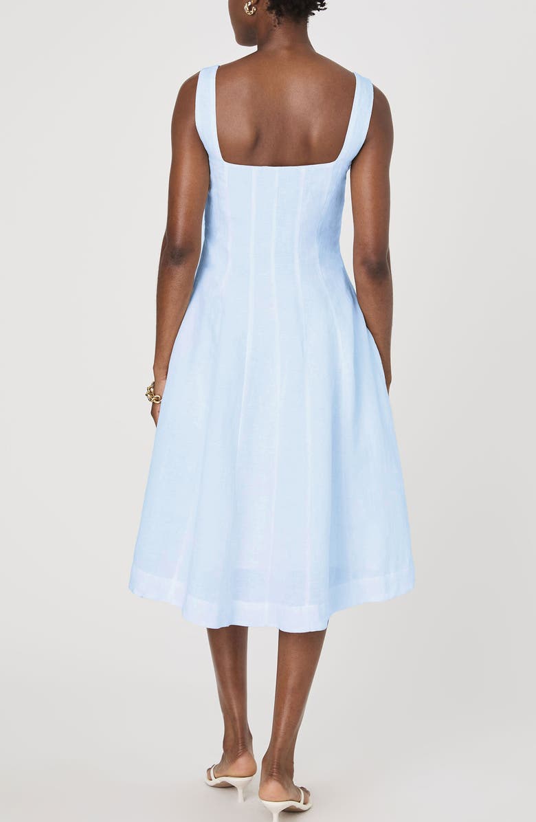 French Connection Birdie Linen Blend Midi Dress, Alternate, color, Cashmere Blue