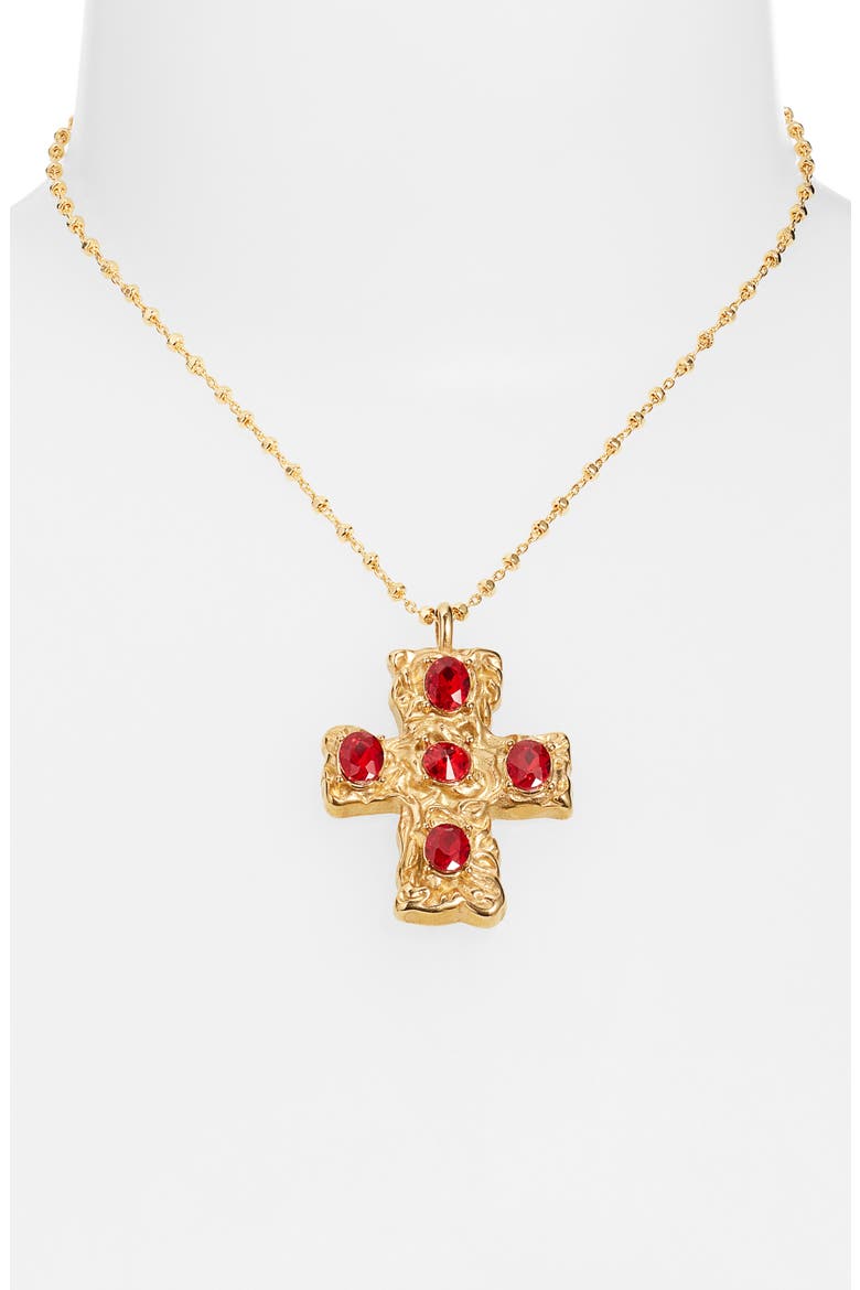 Primary Belvedere Necklace, Alternate, color, GOLD/ RED