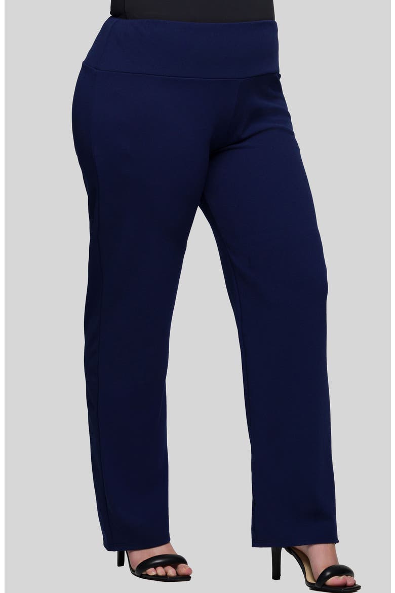 High Waist Straight Leg Pants, Alternate, color, NAVY
