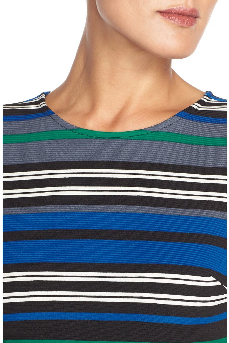 Stripe Ottoman Knit Sheath Dress, Alternate, color, BLUE