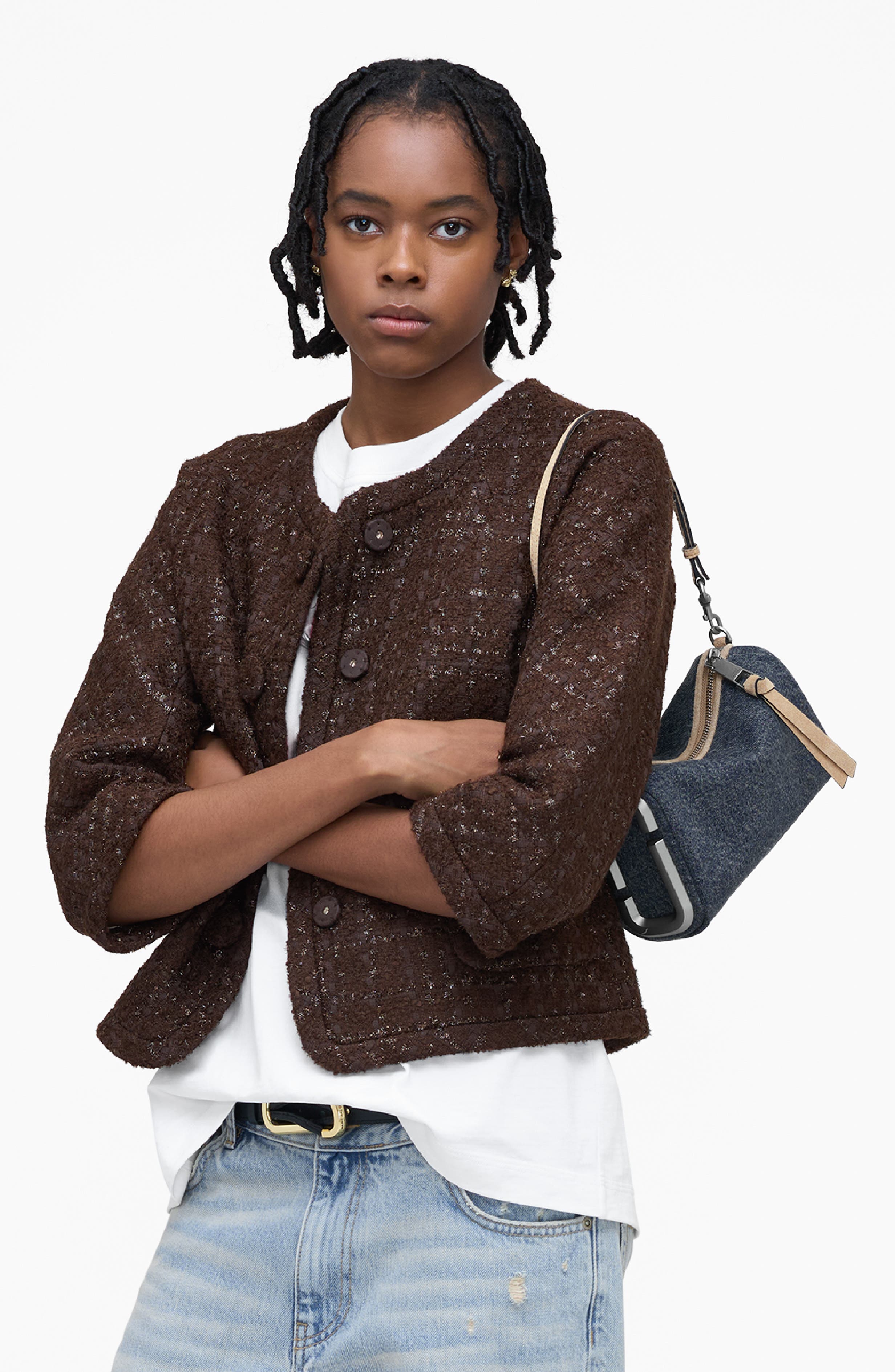 Marc Jacobs The Snapshot Denim Shoulder Bag, Alternate, color, Dark Wash Indigo