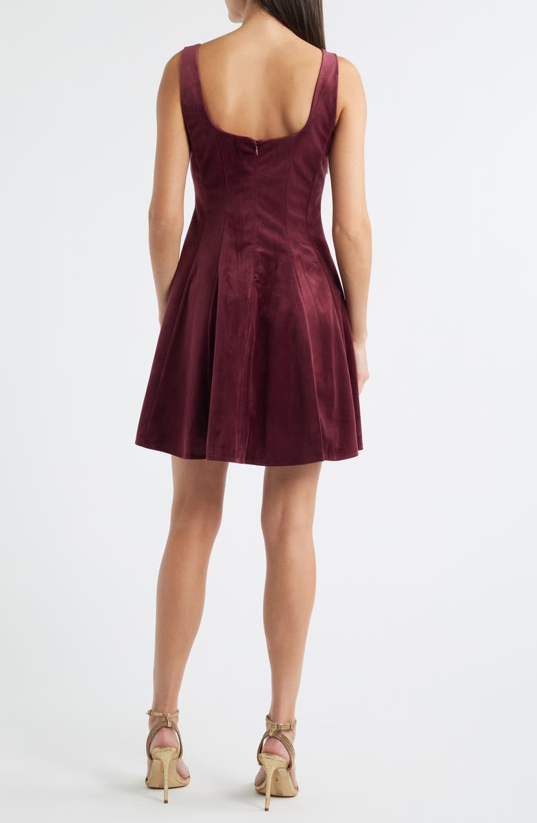 Sam Edelman Velvet Fit & Flare Dress, Alternate, color, Bordeaux