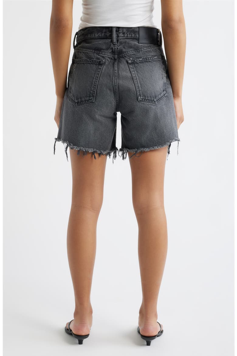 Shirley High Waist Cutoff Denim Shorts, Alternate, color, BLACK
