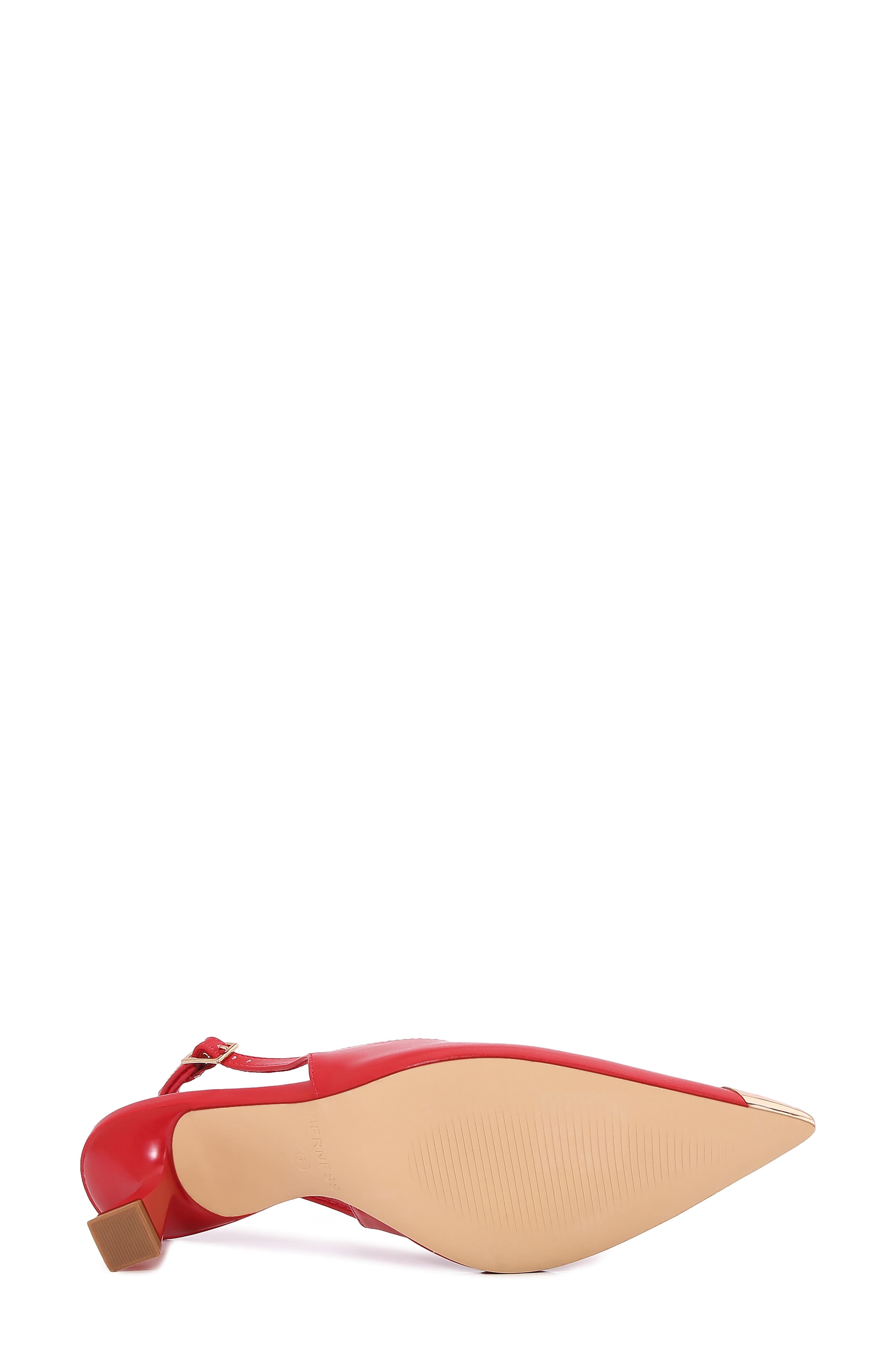 Vianna Cap Toe Slingback Pump, Alternate, color, RED