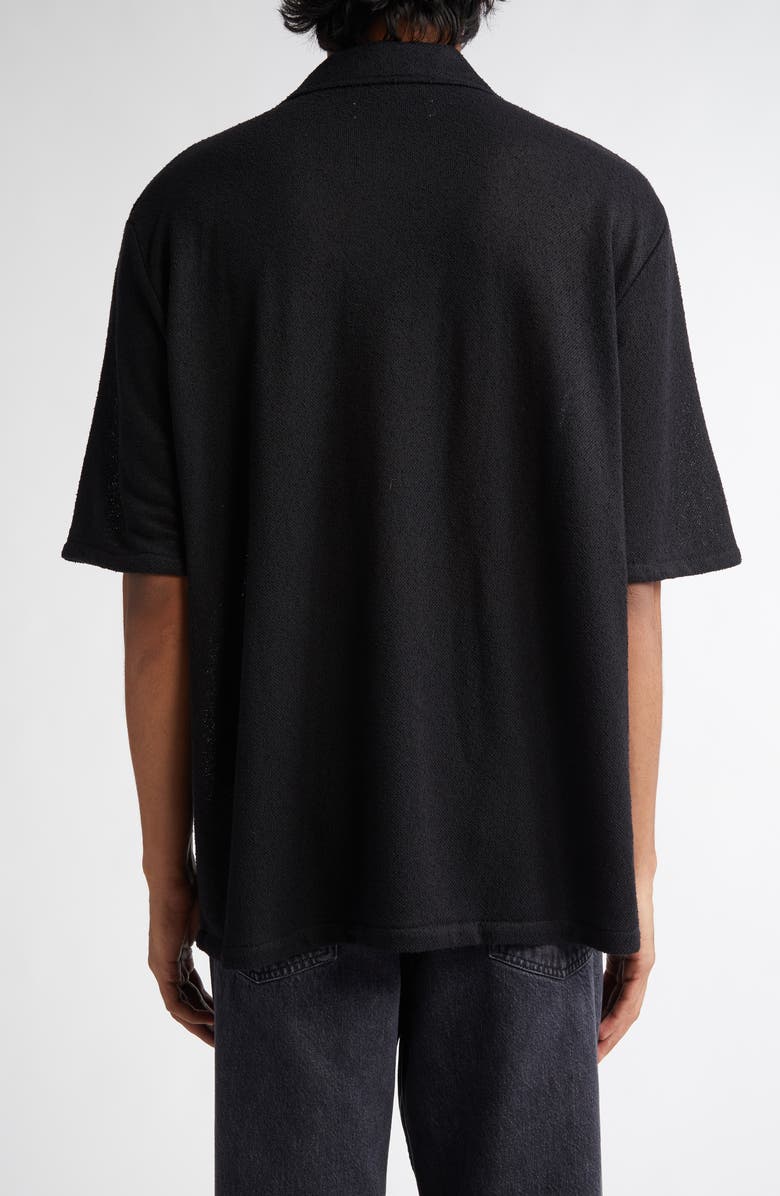 OUR LEGACY Boxy Bouclé Button-Up Shirt, Alternate, color, Black Boucle