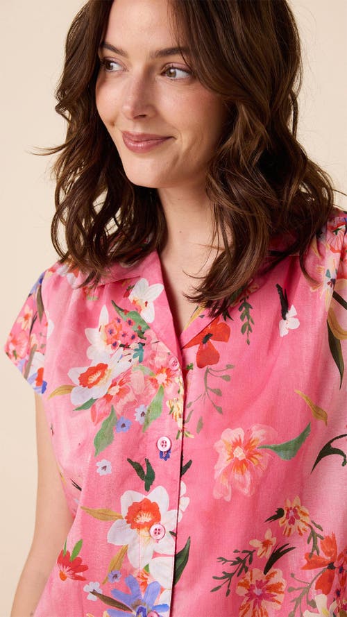 The Cat's Pajamas Voile Capri Set In Pink