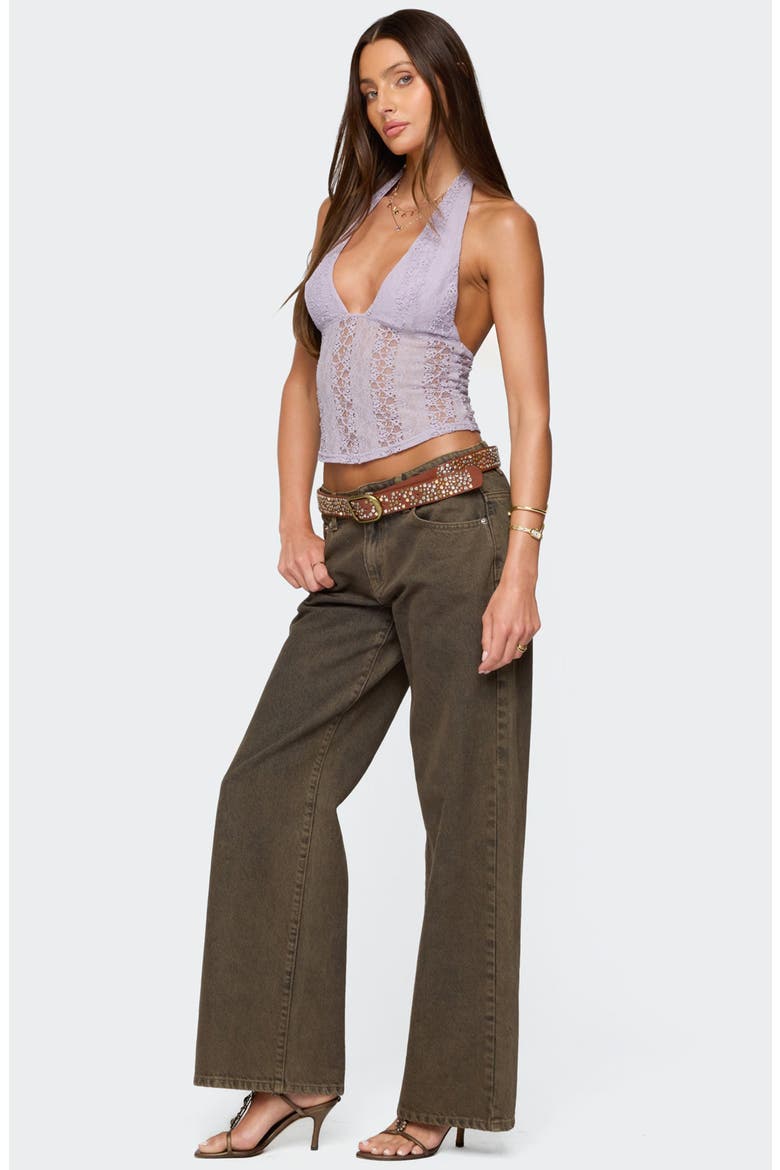 Naya Textured Lace Halter Top, Alternate, color, LILAC