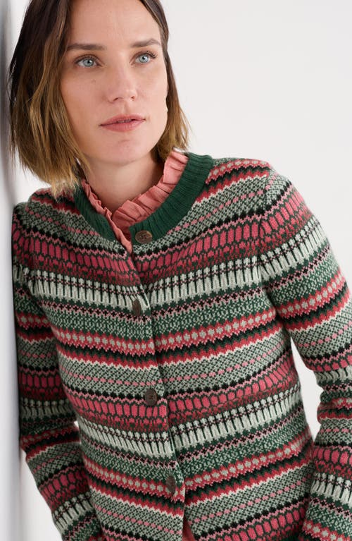 Seasalt Cornwall Percella Cove Fair Isle Merino Wool Blend Cardigan In Multi