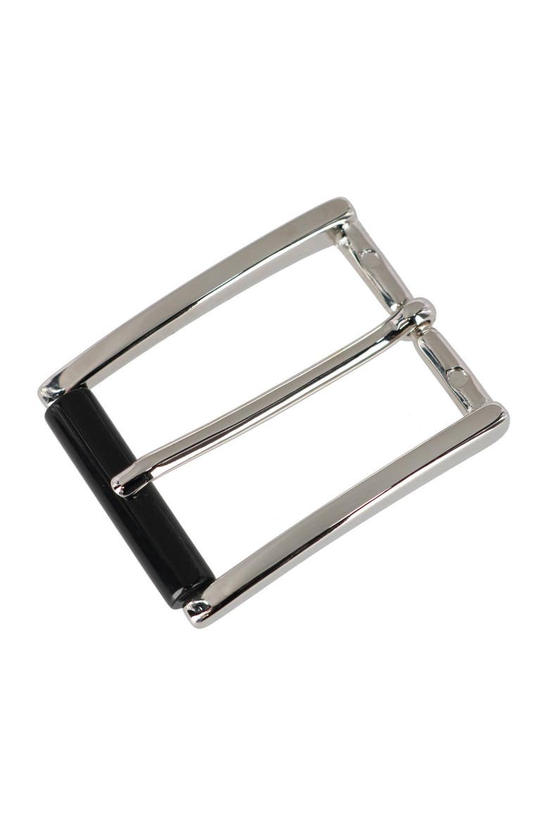 35mm Genuine Stag Horn Roller Single Pronged Brass Buckle, Alternate, color, Silver