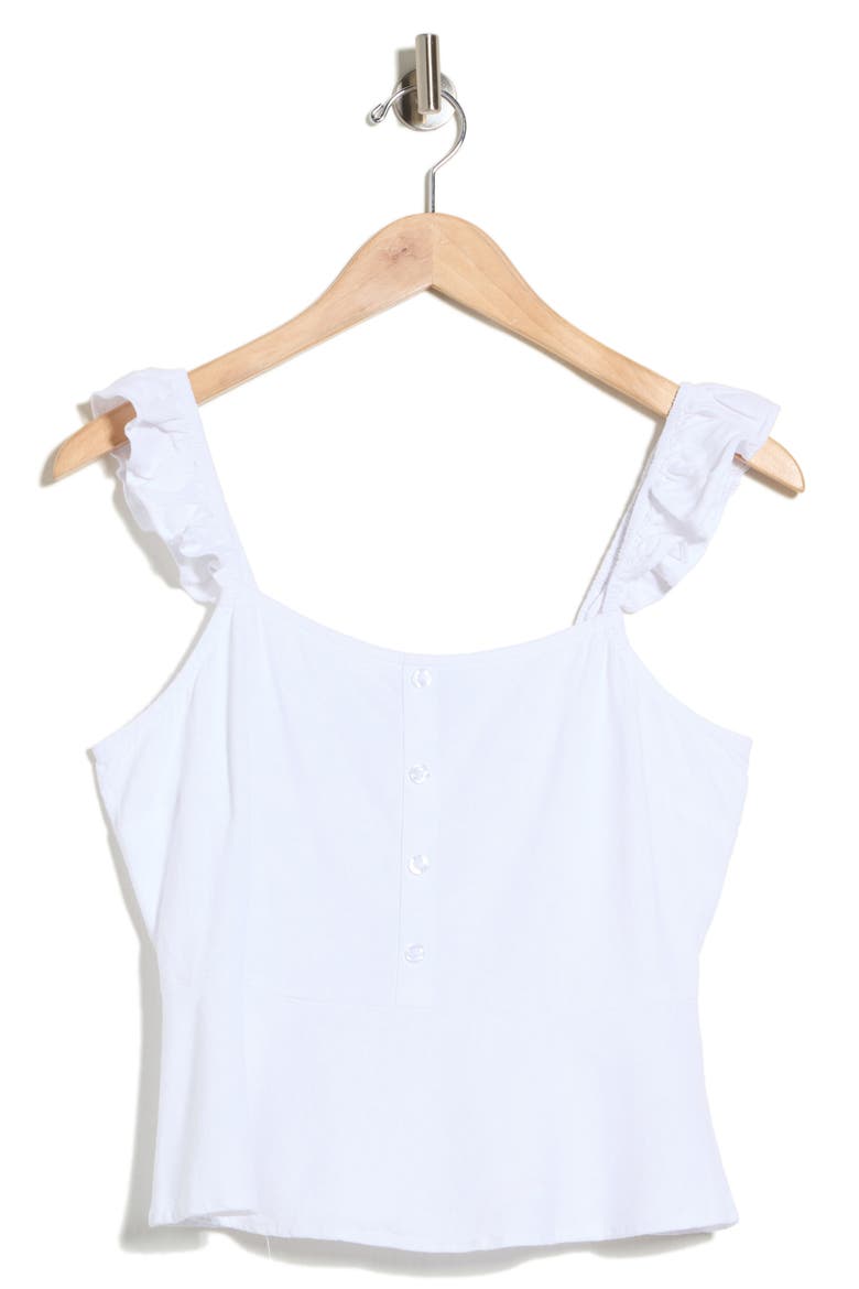 Ruffle Strap Crop Peplum Top, Alternate, color, WHITE