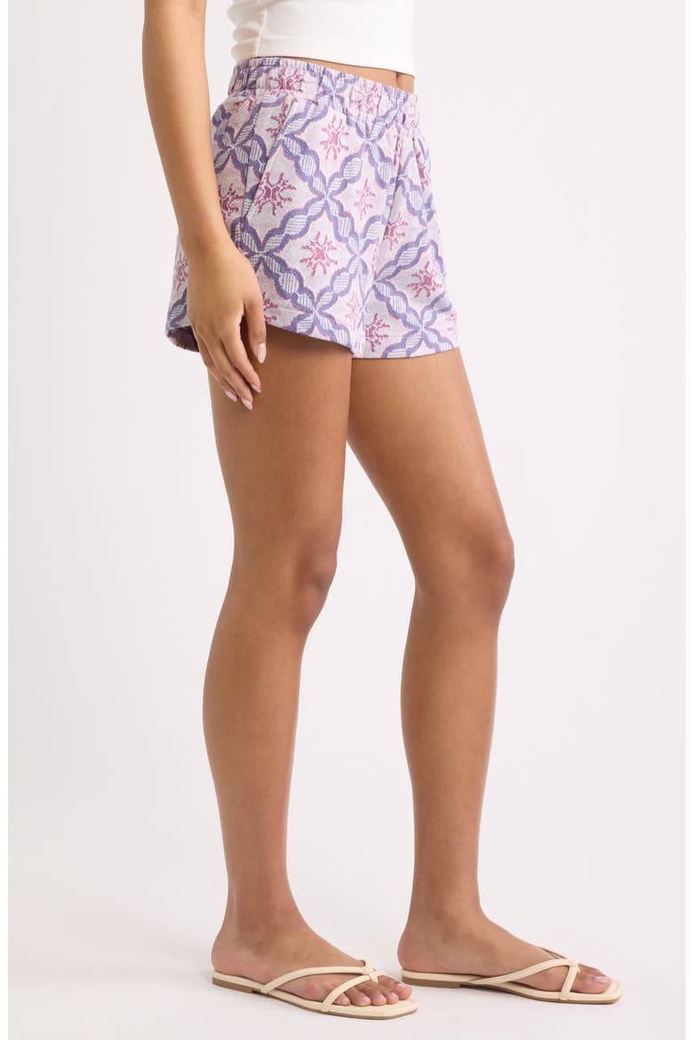 Tile Print Shorts, Alternate, color, OFF WHITE/ BLUE TILE