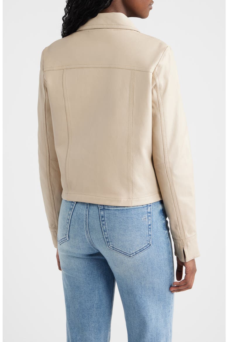 Lefei Leather Jacket, Alternate, color, BONE