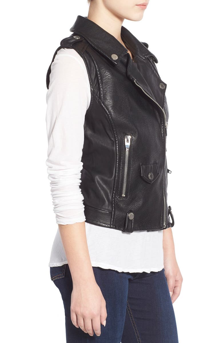 BLANKNYC Faux Leather Moto Vest, Alternate, color, 