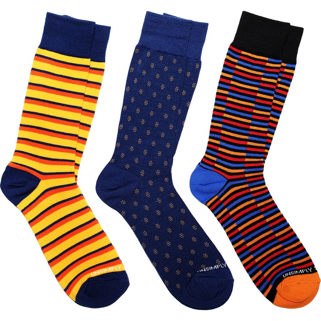 Unsimply Stitched Assorted 3-pack Of Crew Socks In Multi
