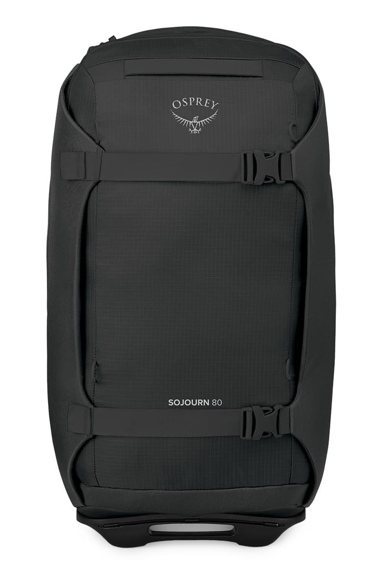 Sojourn 28-Inch 80-Liter Wheeled Recycled Nylon Travel Pack, Alternate, color, BLACK