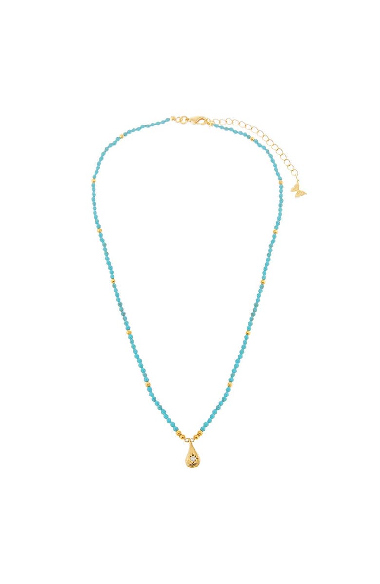 BY ADINA EDEN Turquoise Beaded Teardrop Pendant Necklace, Main, color, Turquoise