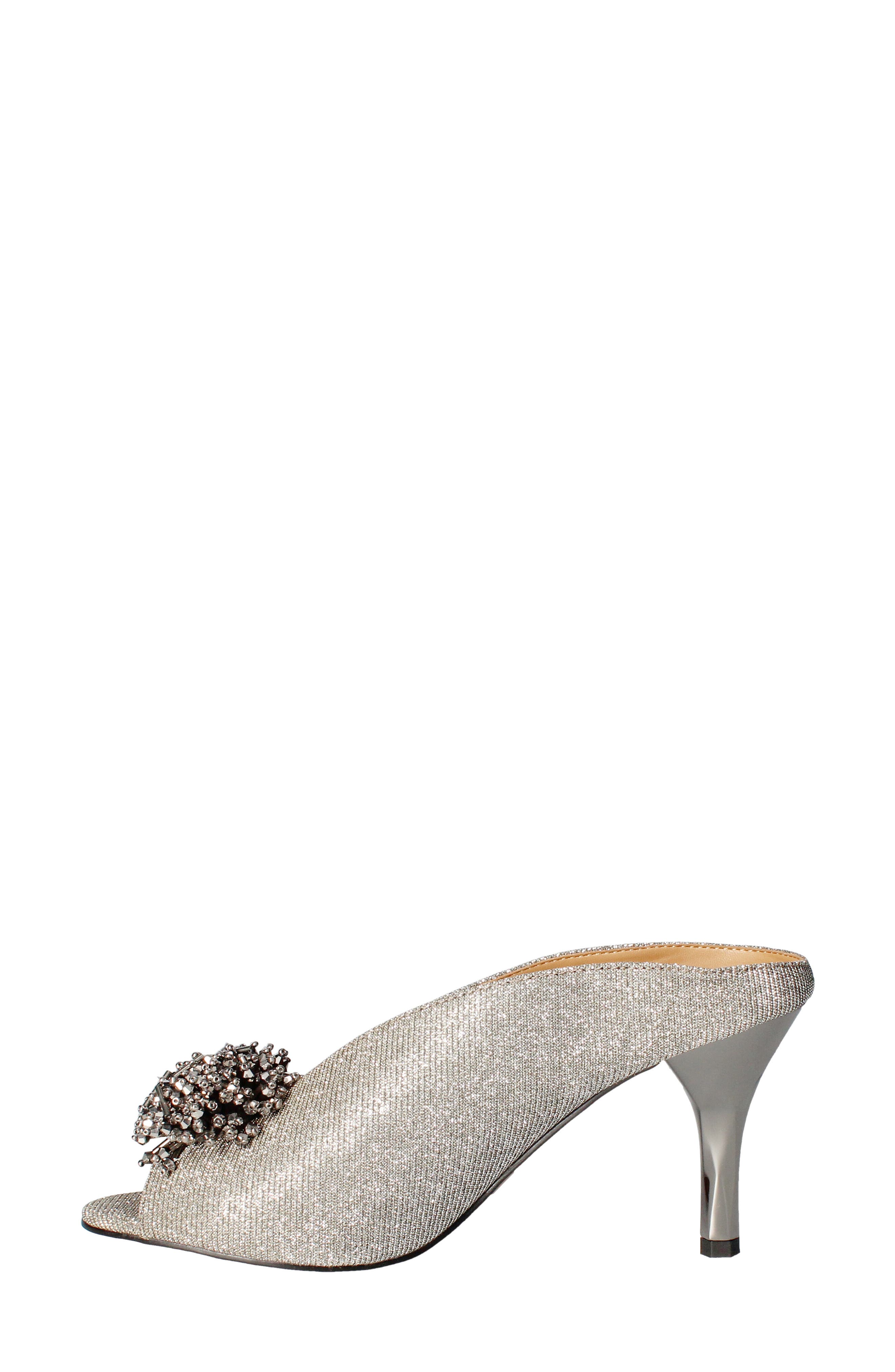 J. Reneé Emilia Peep Toe Mule, Alternate, color, Pewter Dance Glitter