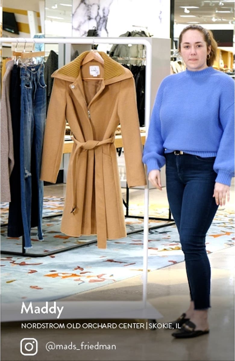 Rib Collar Wool Blend Trench Coat, sales video thumbnail