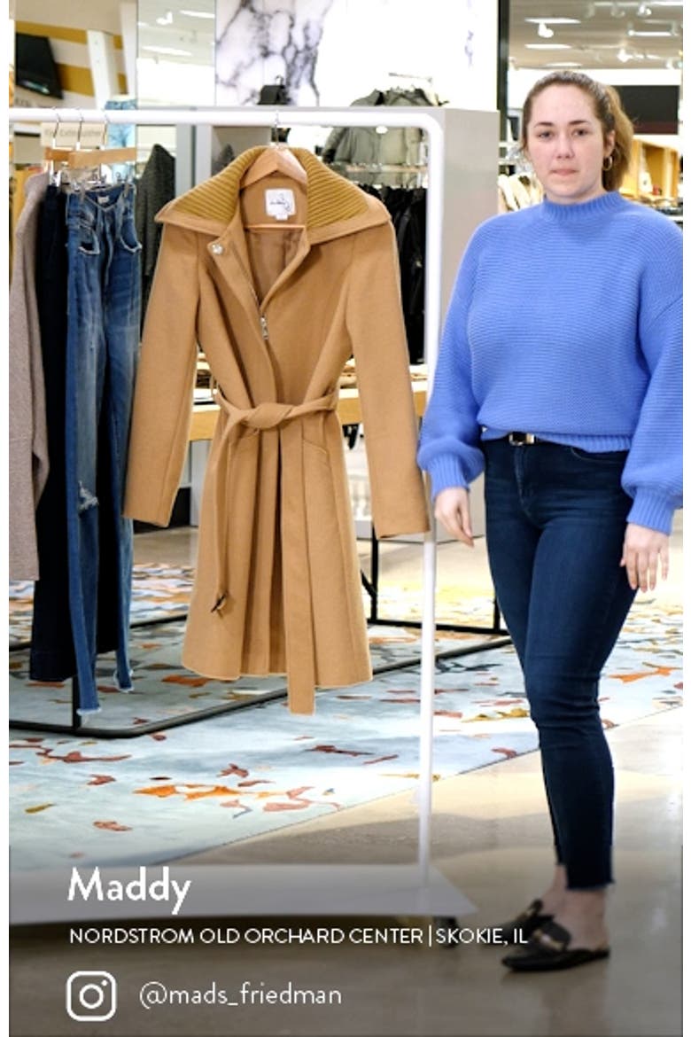 Rib Collar Wool Blend Trench Coat video