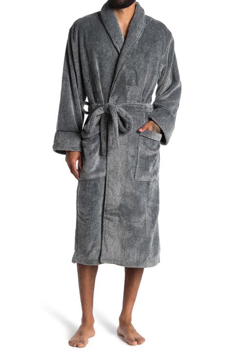 Plush Shawl Collar Tie Waist Robe