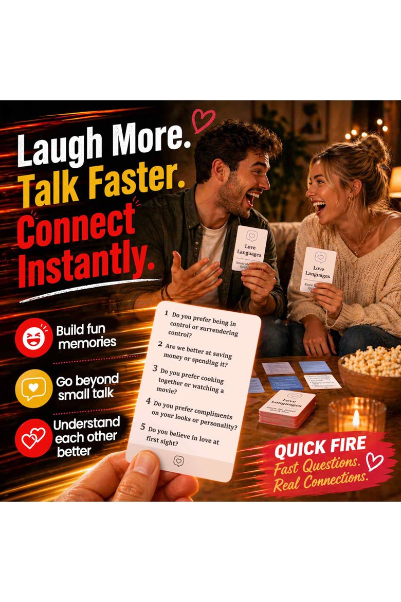 Couples Conversation & Date Night Card Games Set, Alternate, color, Quick Fire