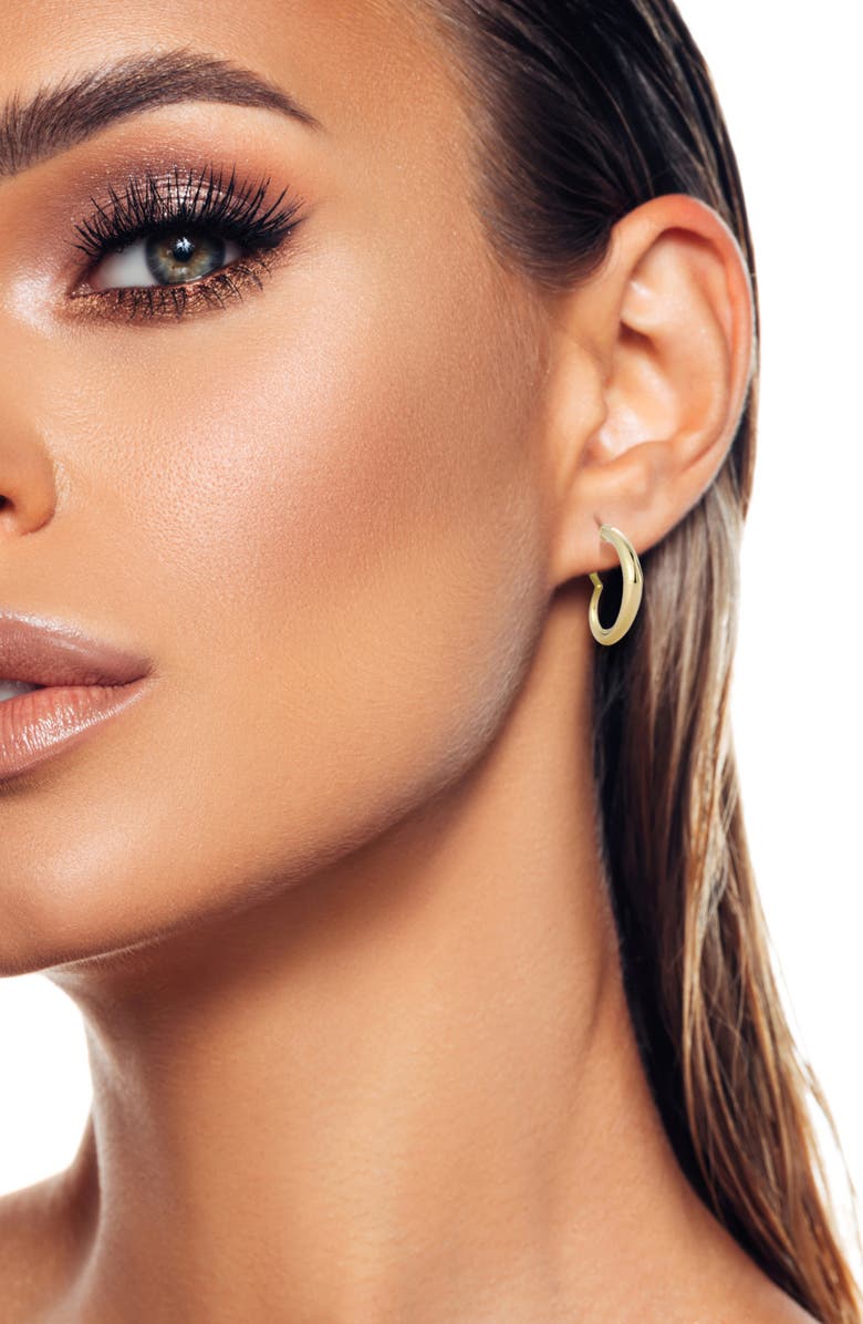 Ember Fine Jewelry 14K Gold Heart Hoop Earrings, Alternate, color, Gold