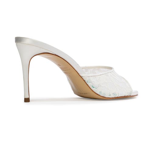 Black Suede Studio Celeste 80 Mule In White