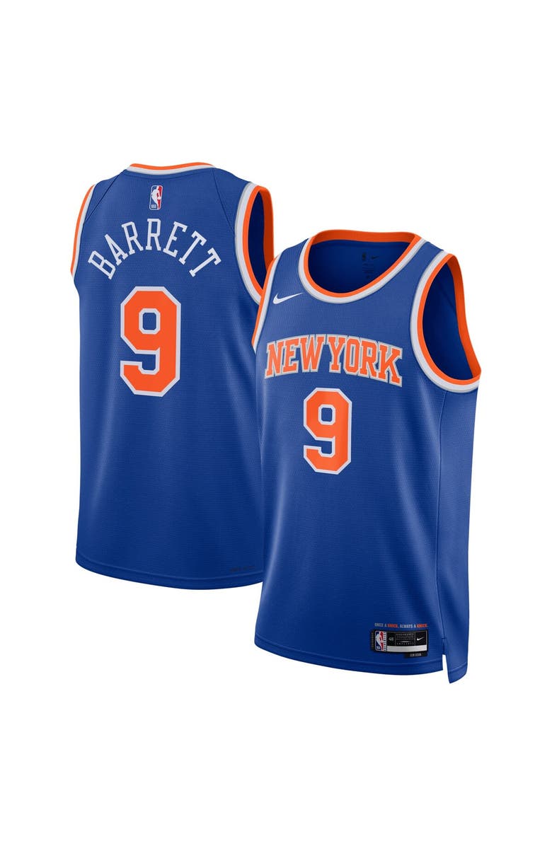 Nike Unisex Nike RJ Barrett Blue New York Knicks Swingman Jersey - Icon Edition, Main, color, 