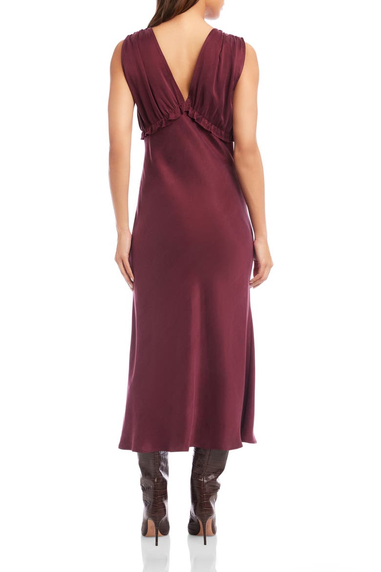 Cierra Ruffle Sleeveless Midi Dress, Alternate, color, WINE