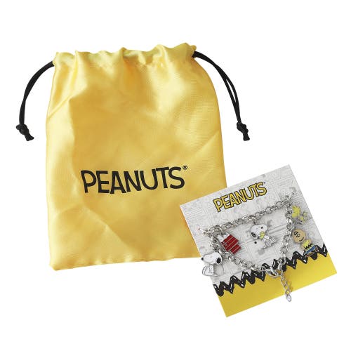 Peanuts Snoopy, Woodstock, Charlie Brown Charm Bracelet In Metallic