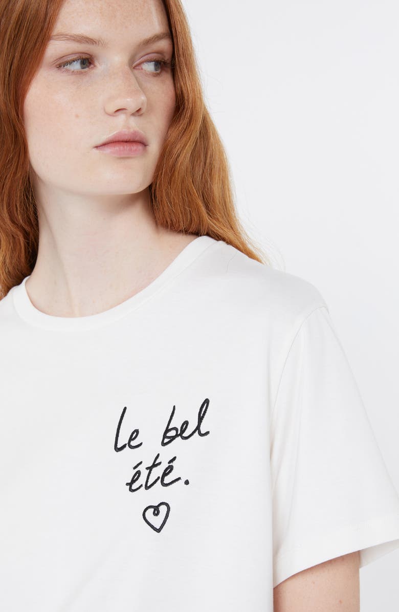 Weekend Max Mara Bora Beautiful Summer Embroidered Graphic T-Shirt, Alternate, color, White