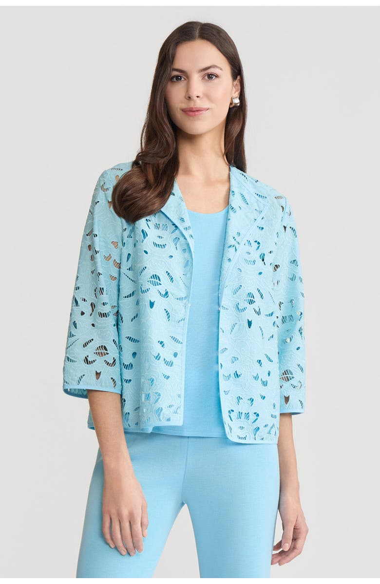 Ming Wang Heritage Embroidered Stitch Woven Topper, Main, color, Serene