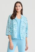 Ming Wang Heritage Embroidered Stitch Woven Topper
