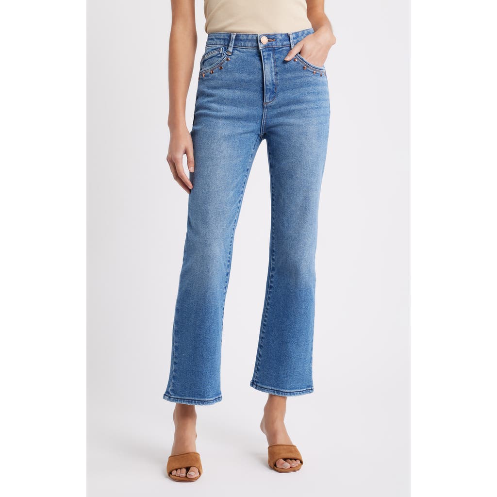 Wit & Wisdom Bennett Studded High Waist Ankle Barely Bootcut Jeans In Blue