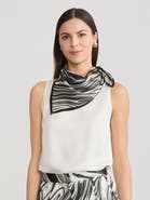 Misook Marble Print Silk Scarf