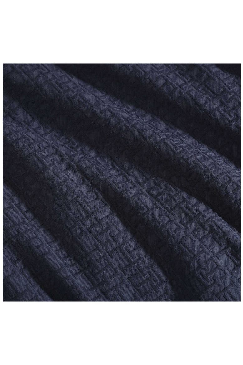 Monogram Matelassé Comforter & Pillow Shams Set, Alternate, color, NAVY