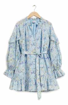 & Other Stories Floral Long Sleeve Cotton & Silk Dress