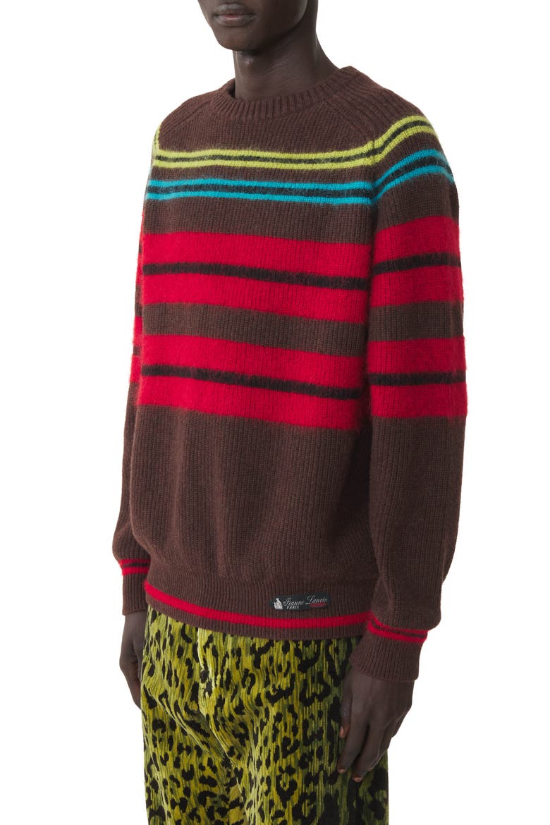 Striped Sweater In Wool And Cashmere, Alternate, color, Ebony